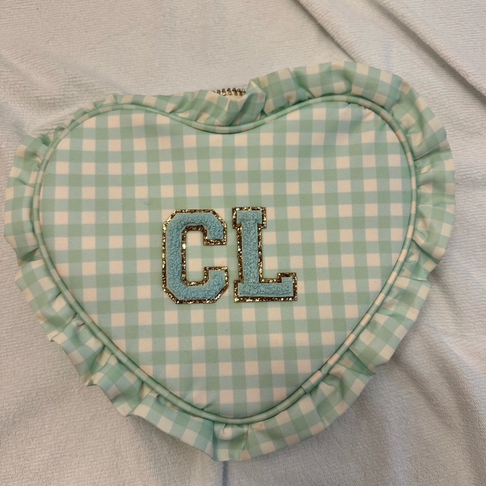 Stoney Clover Lane-Heart-Shaped Gingham Pouch